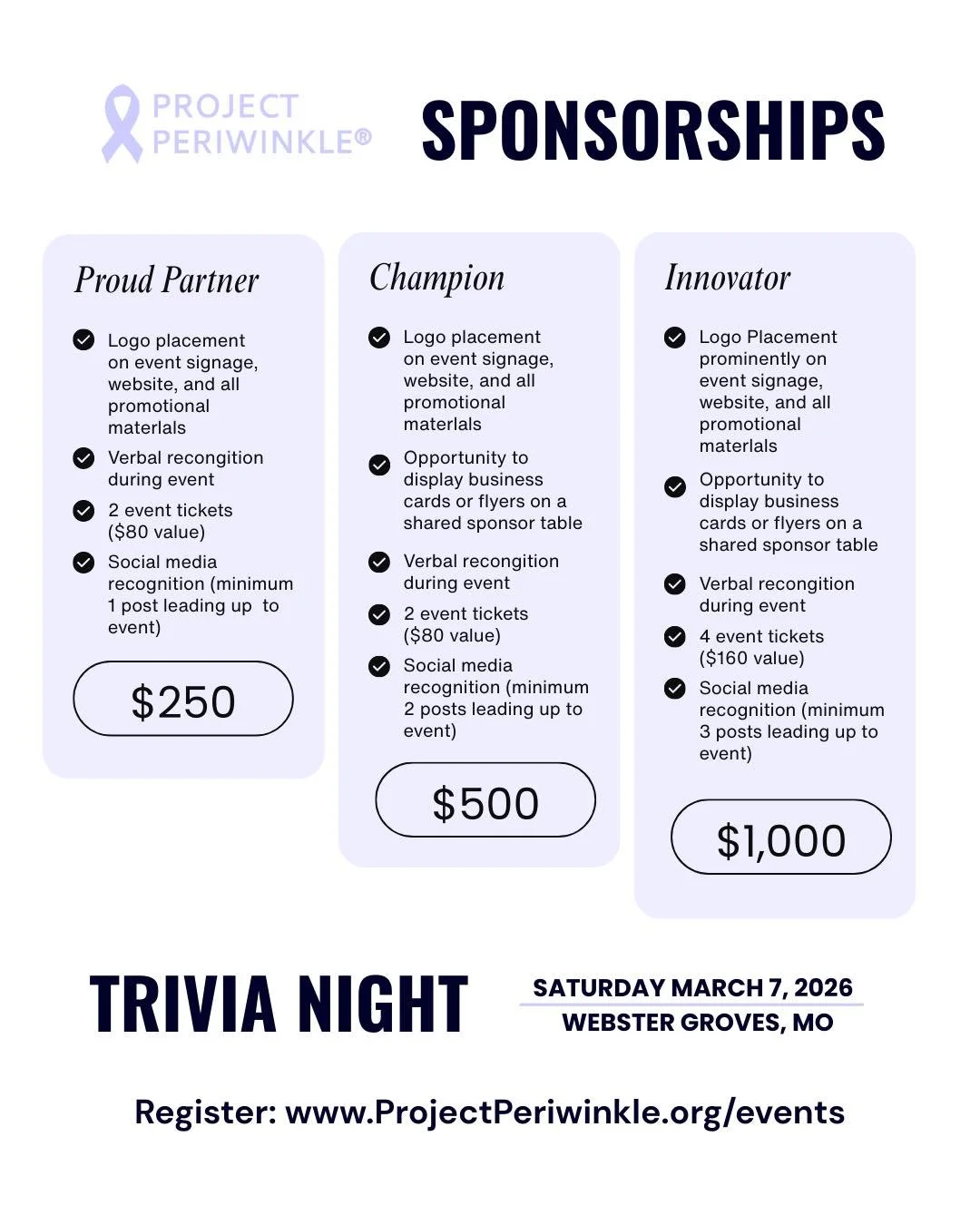 Big things are happening!  We&rsquo;re inviting local businesses to be a part of the impact we are making in stomach cancer research through sponsorship opportunities for our upcoming event, happening on March 7 in Webster Groves, MO. Interested in p