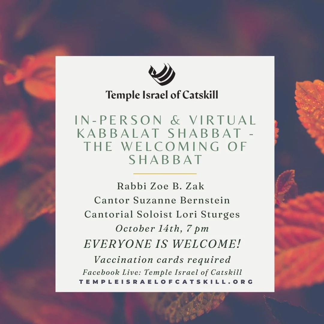 In-Person &amp; Virtual Kabbalat Shabbat - The Welcoming of Shabbat