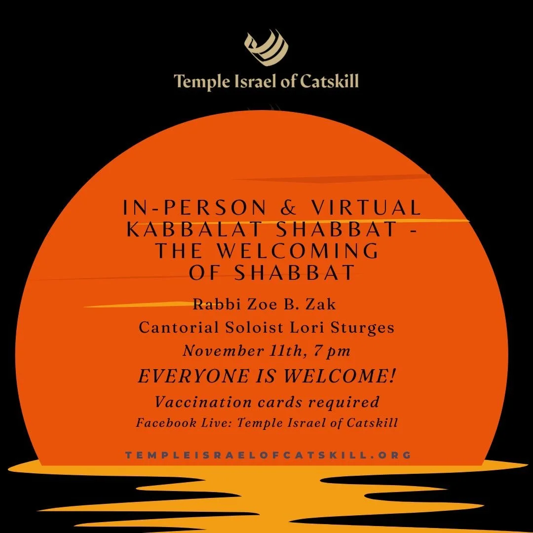 In-Person and Virtual Kabbalat Shabbat