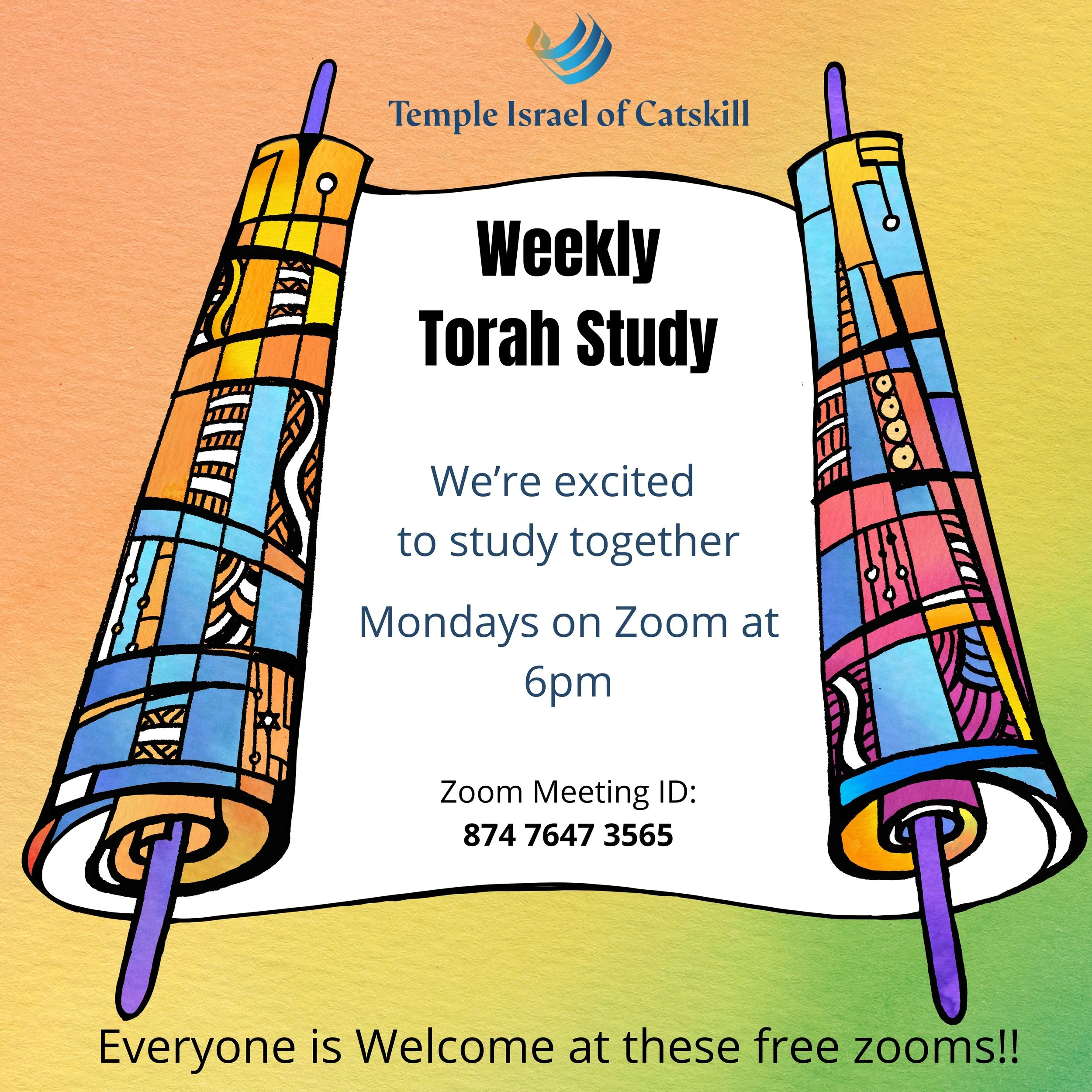 Torah Study - Online (click for link)