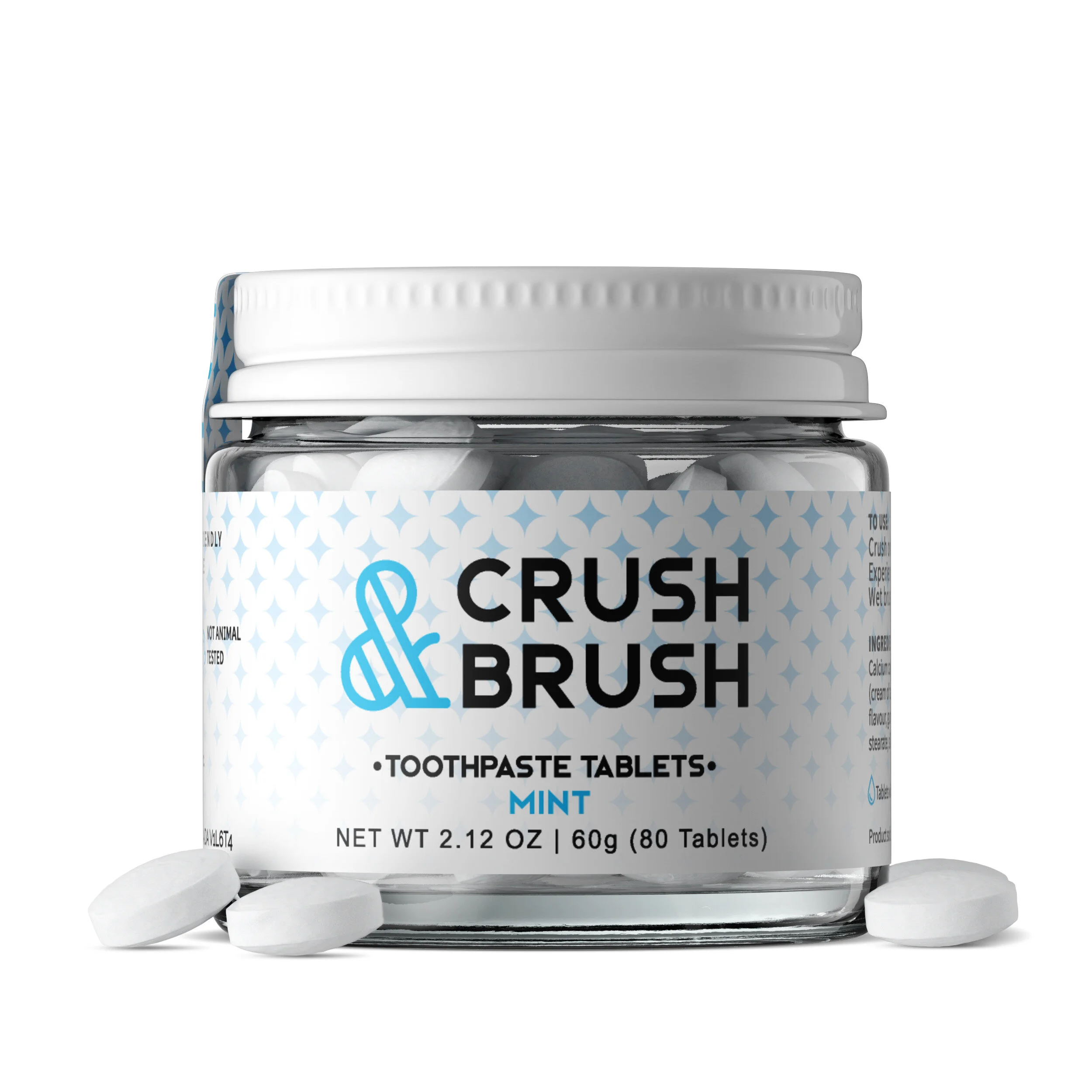Crush and Brush Toothpaste Tablets Mint (60g)