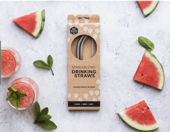 Ever Eco Stainless Steel Straws Bent  - 2 pack