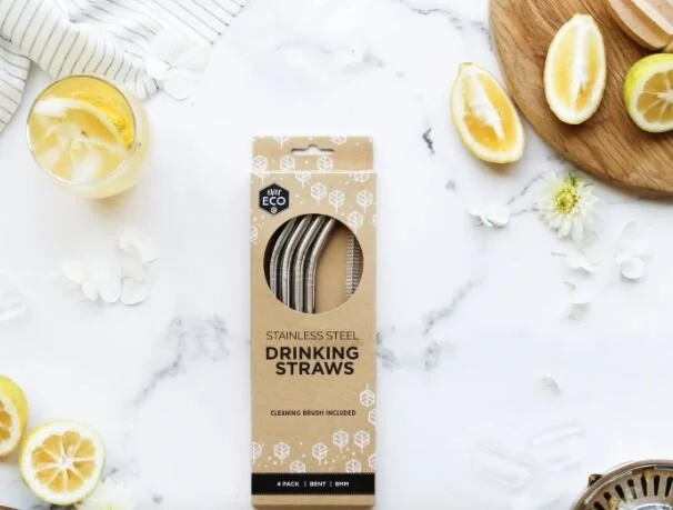 Ever Eco Stainless Steel Straws Bent - 4 pack