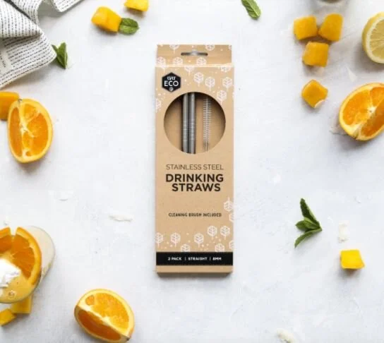 Ever Eco Stainless Steel Straws Straight - 2 pack