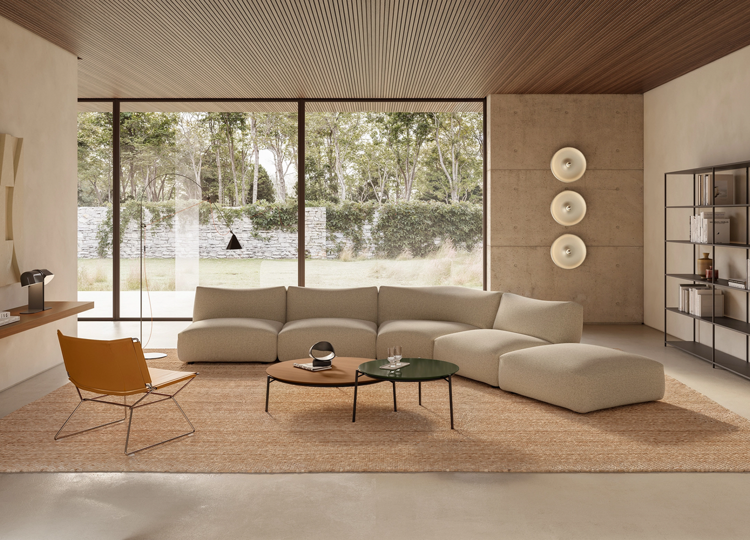 Goom sofa combining sleek profile for upscale residences.