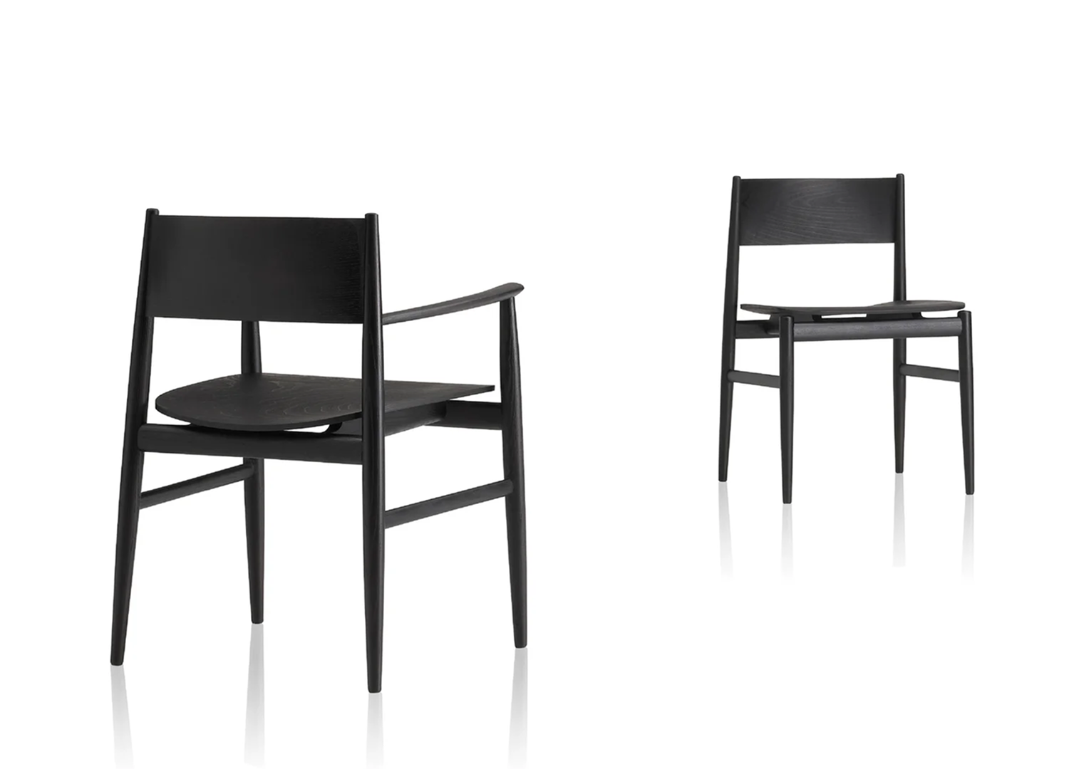 NEVE designer dining chair with refined solid ash construction
