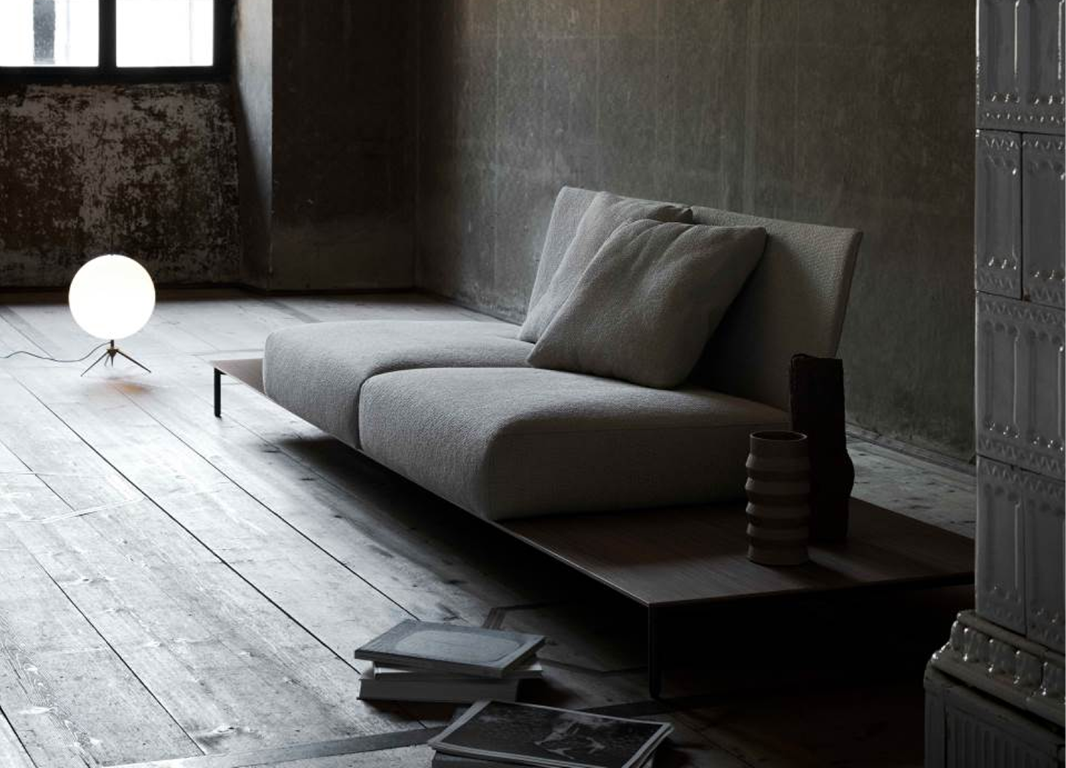 Balestro Sofa by Piero Lissoni with elegant upholstered cushions