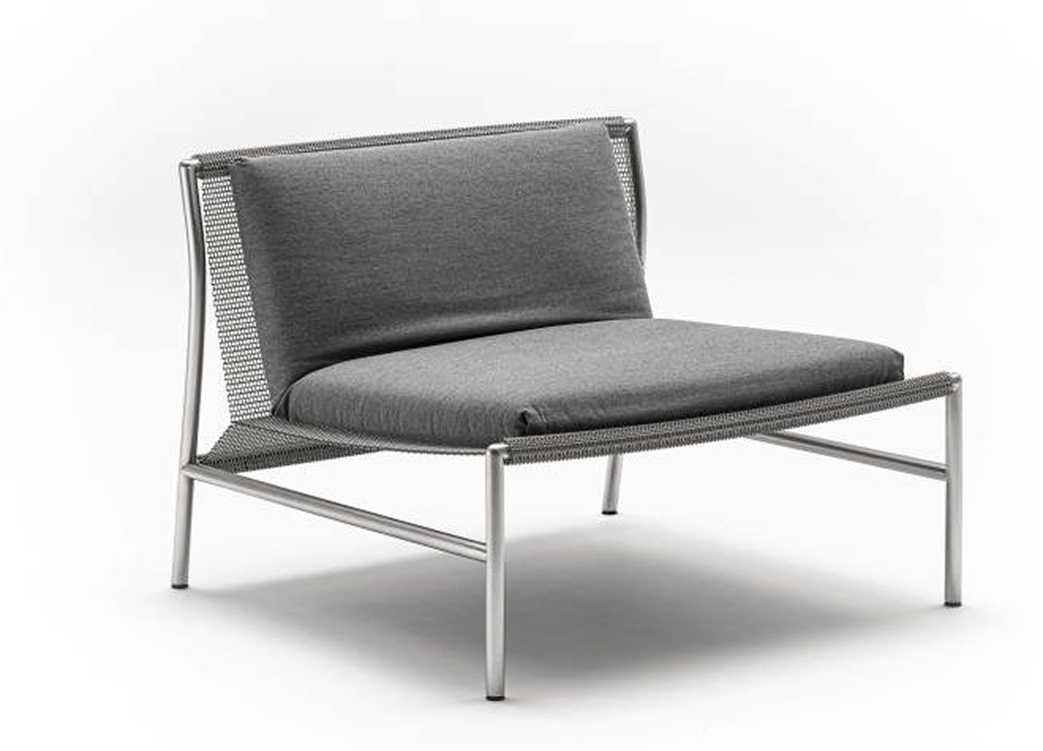 Hi Tech Chair by Piero Lissoni with matte satin steel finish