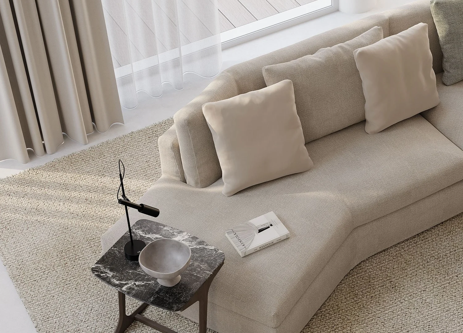 Arne luxury sofa system with fabric or leather upholstery options