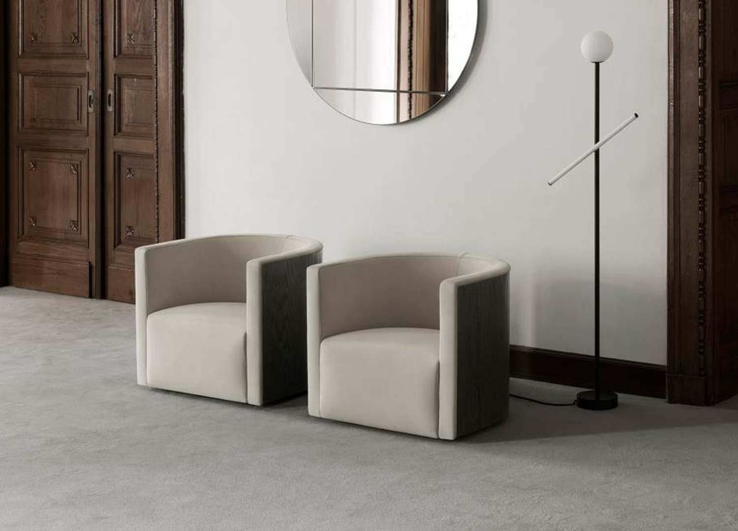 Confident Chair with Italian styling and fabric or leather upholstery