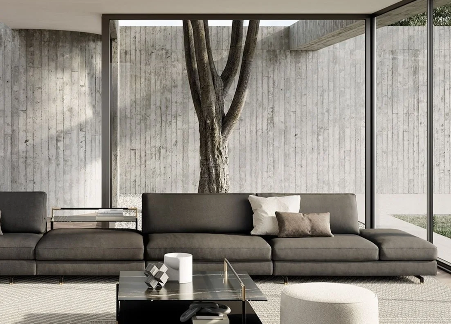 DAVIS SYSTEM sofa by Gianfranco Frigerio with tailored proportions