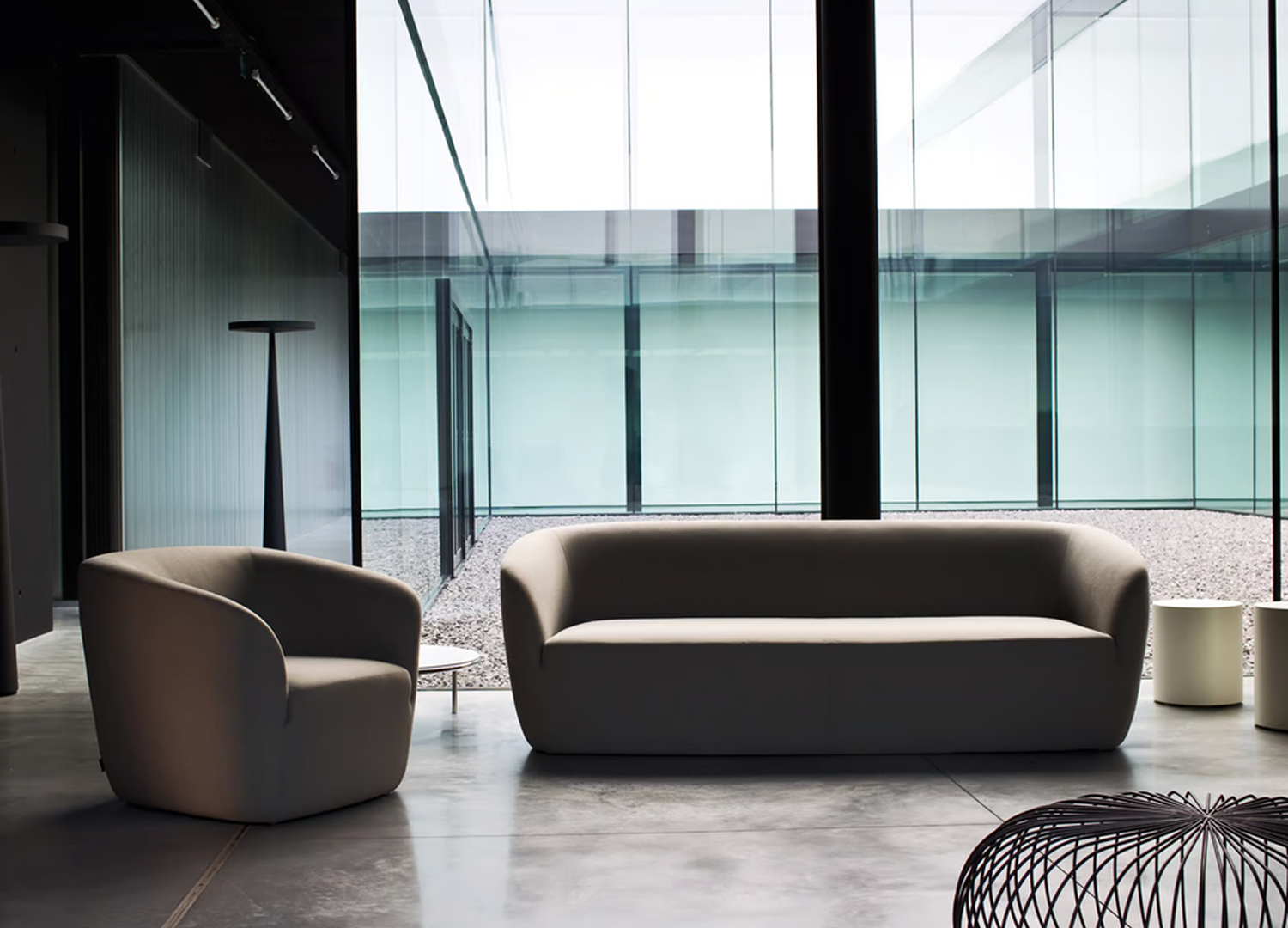 DEP lounge chair with rounded corners and softened sculptural form