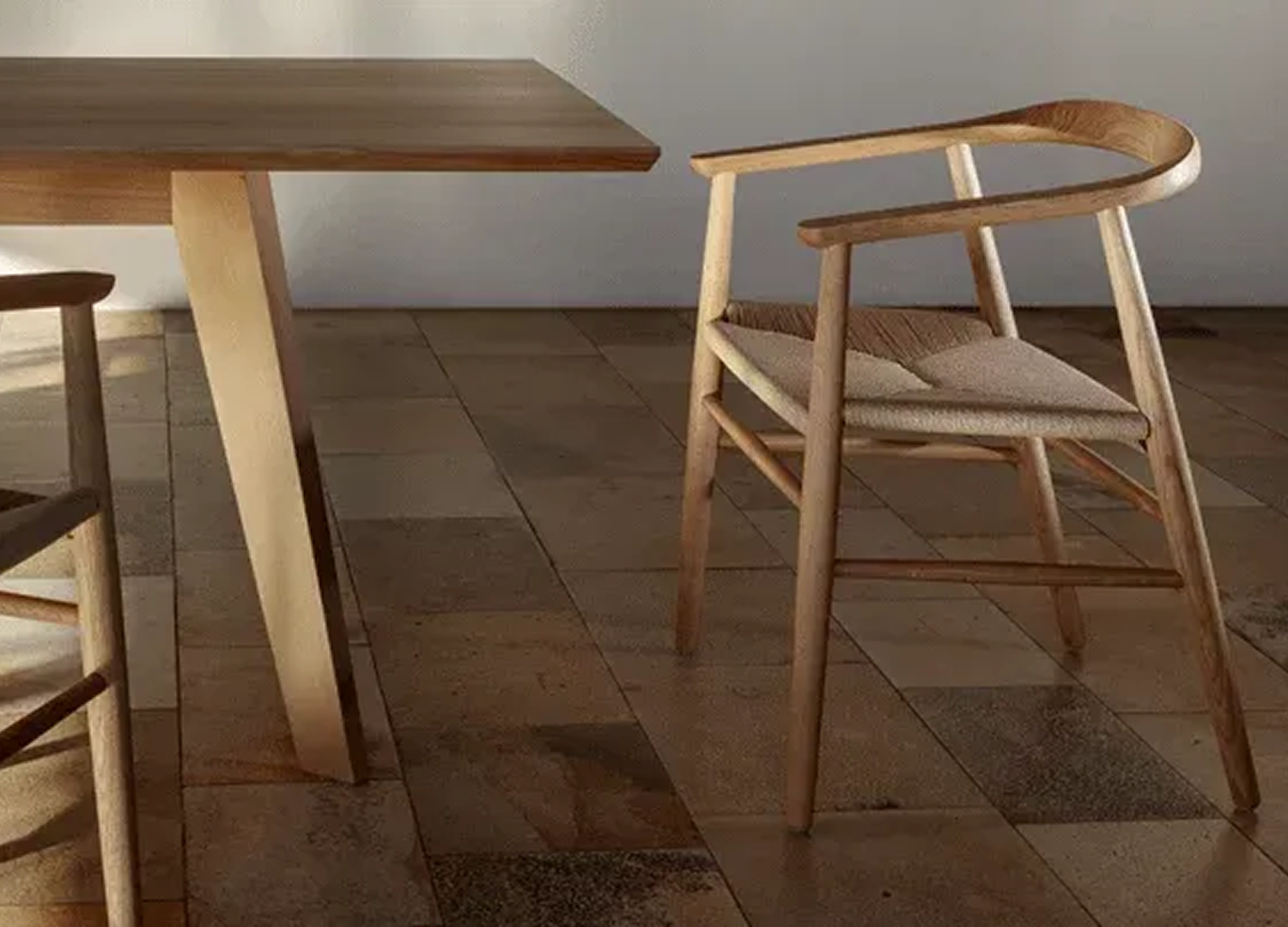 Pelle Dining Chair cord version with modern Scandinavian silhouette