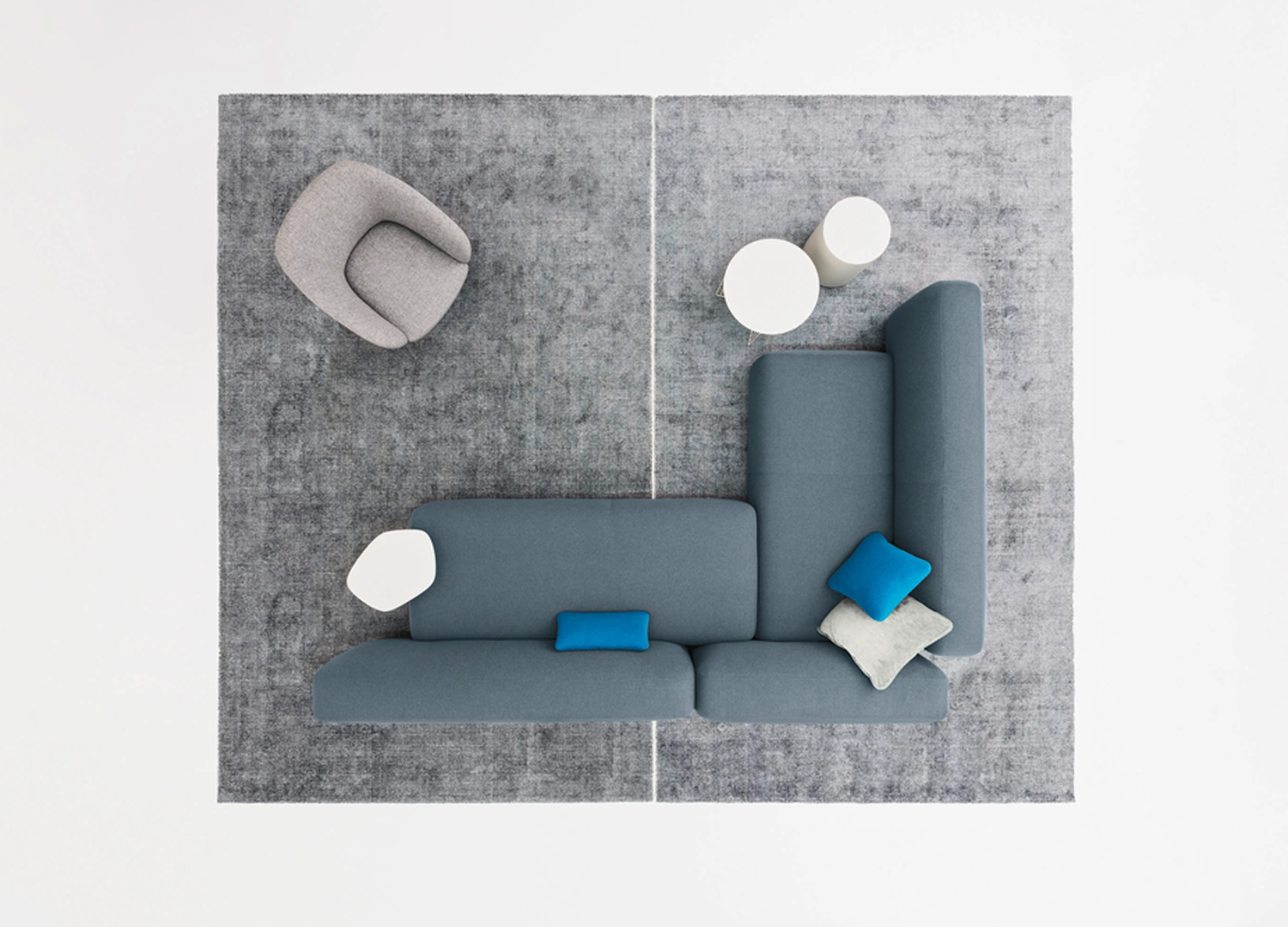 Suiseki Sofa with versatile fabric upholstery and contemporary design