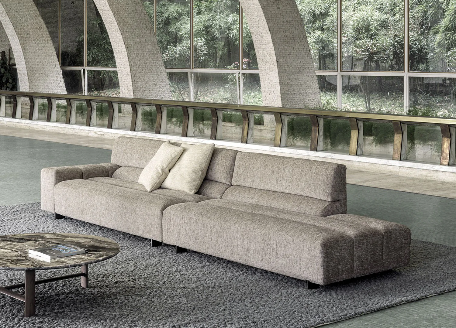 PHIL sofa with distinctive sinusoidal form and flowing silhouette