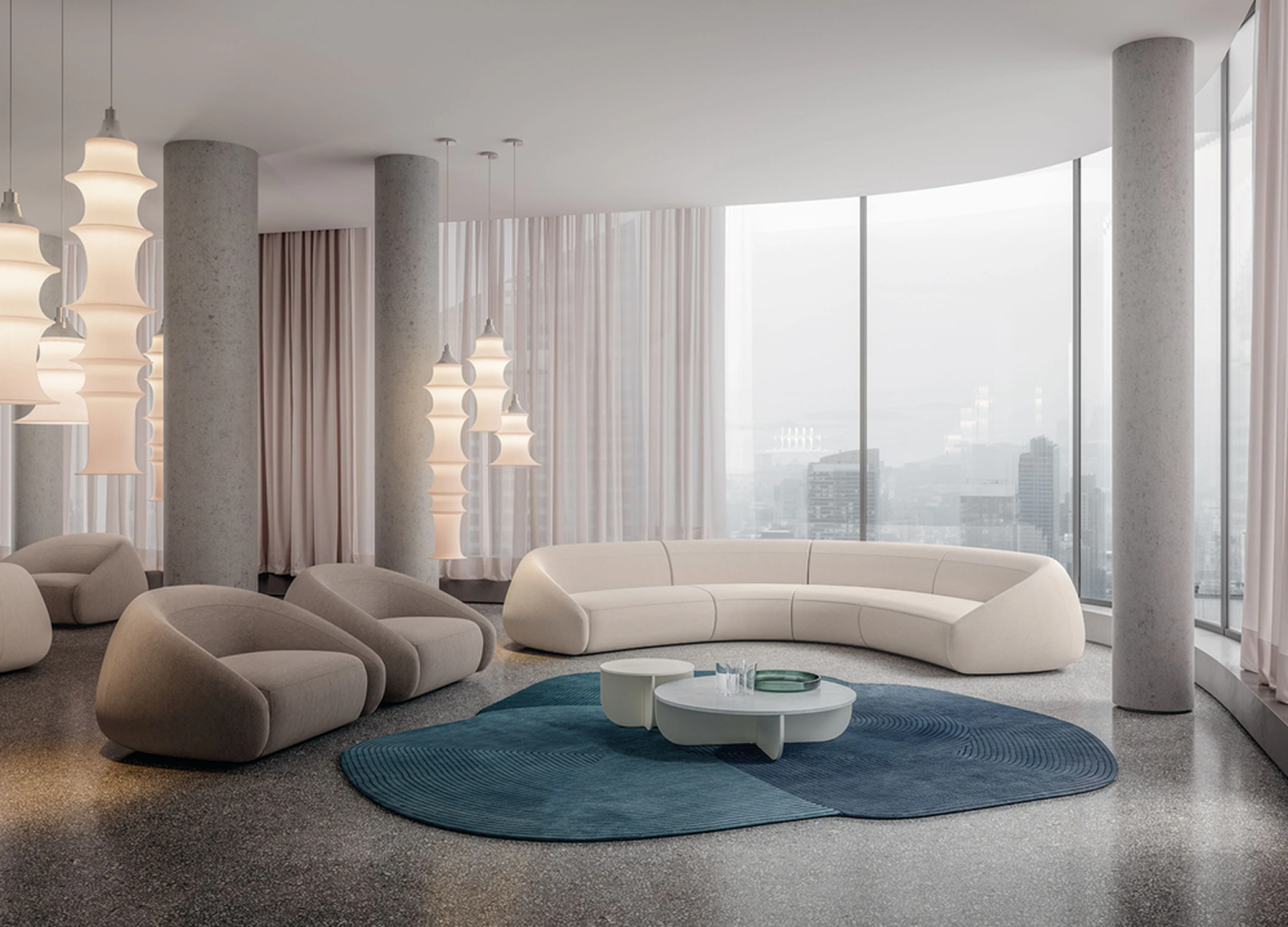 APPER designer lounge chair by Antonio Rodriguez with fabric upholstery