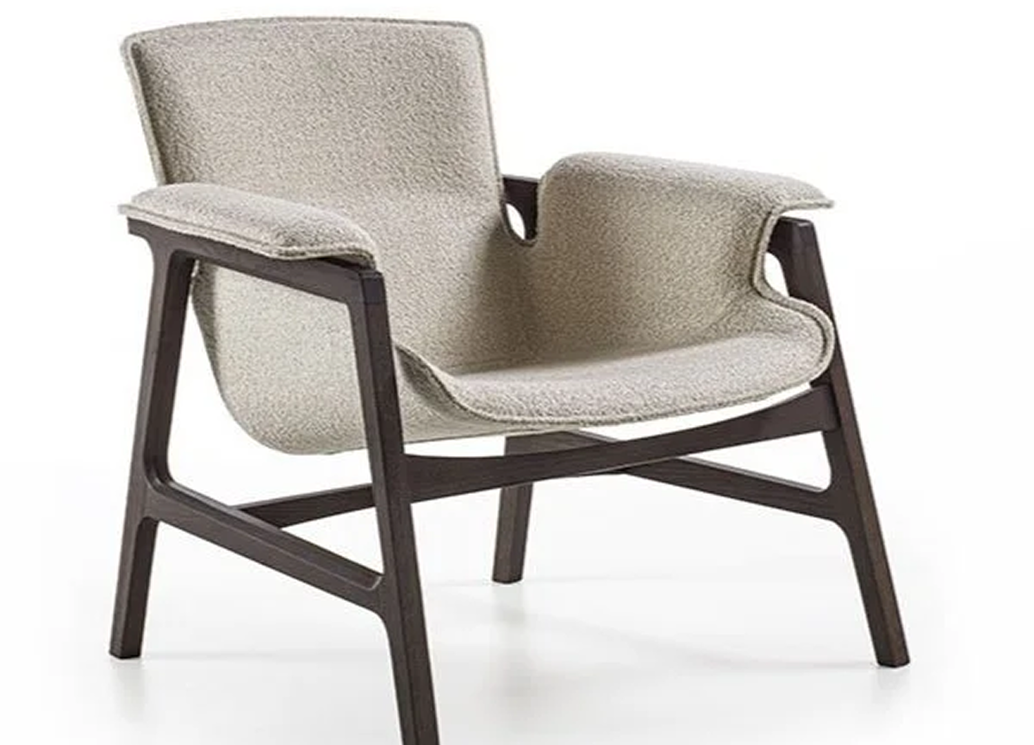 Arianna Chair with leather or fabric upholstered body
