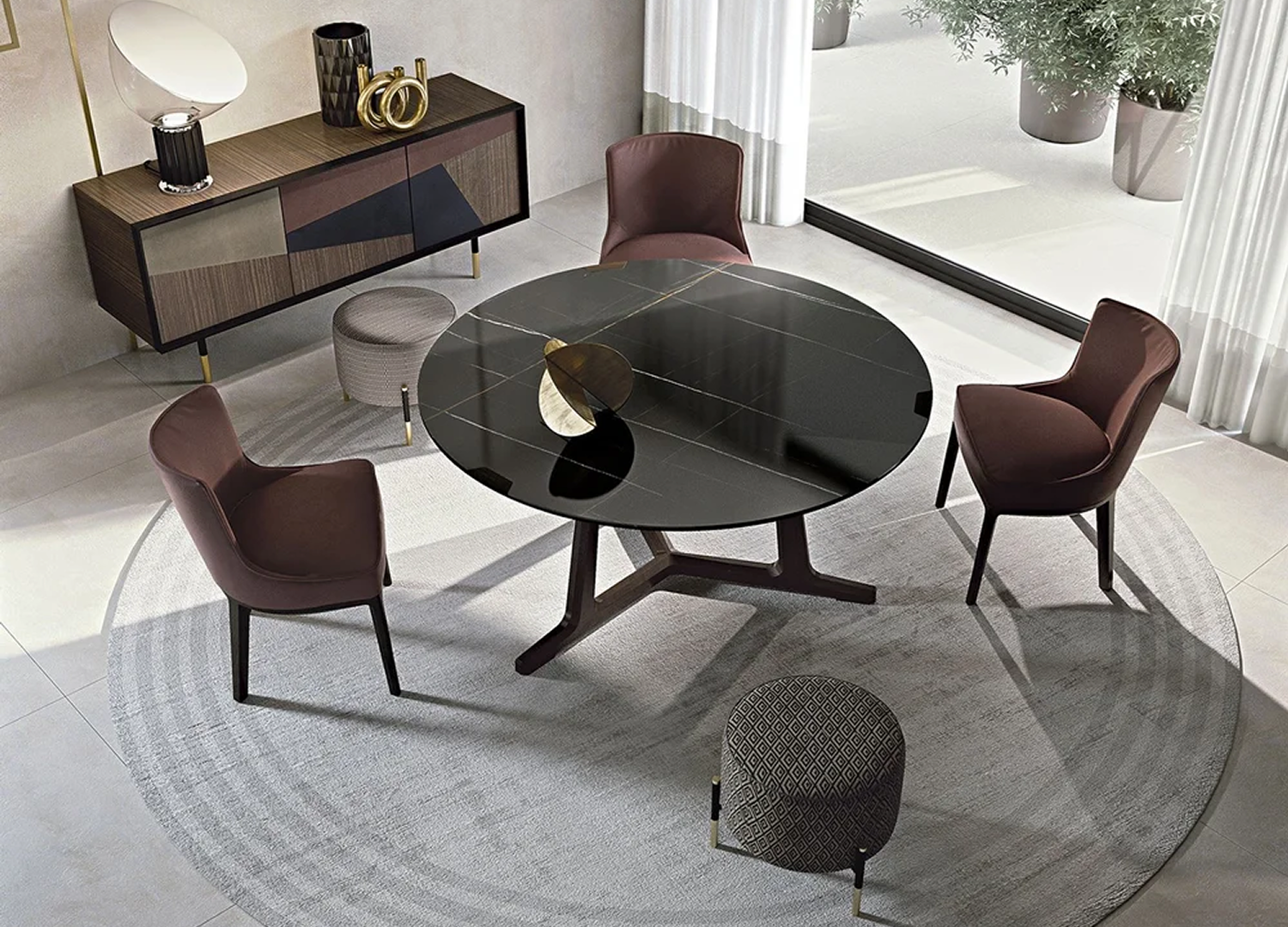 ALTHEA dining chair with upholstered seat and solid ash wood legs