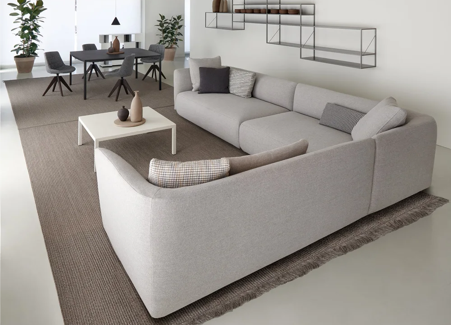 COSY Italian modular sofa with aligned seating configuration