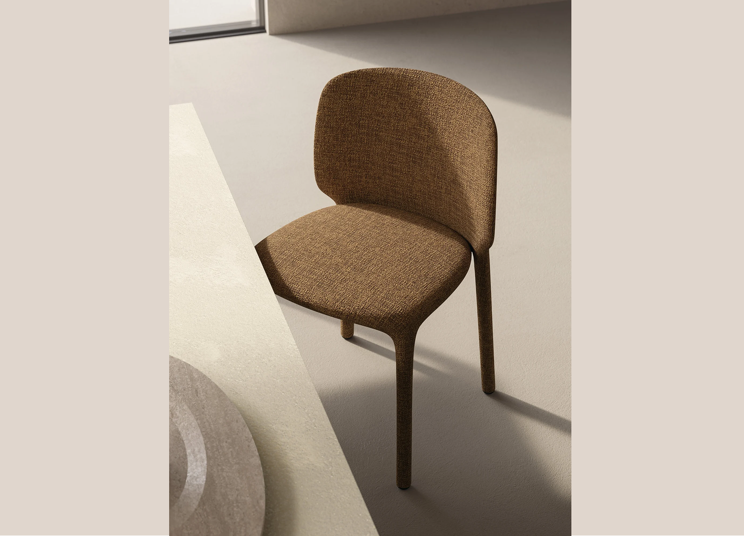 PAT Italian dining chair with fabric or leather upholstery