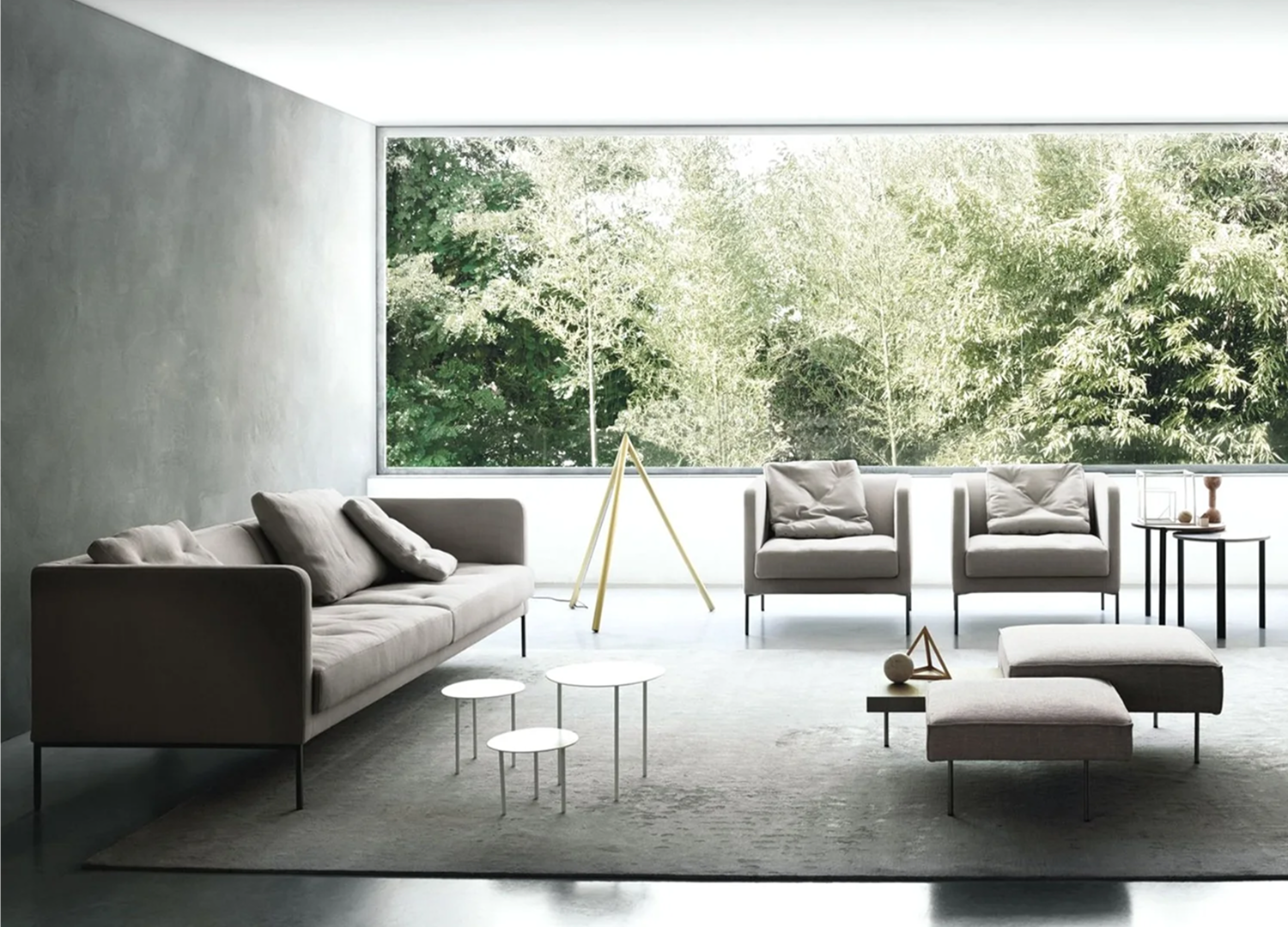 Easy Lipp Sofa by Piero Lissoni with refined architectural form