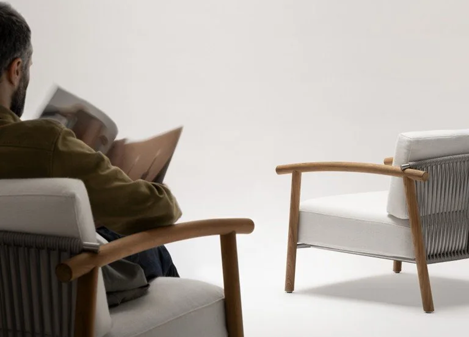 KASUMI Italian designer lounge chair with elegant upholstery