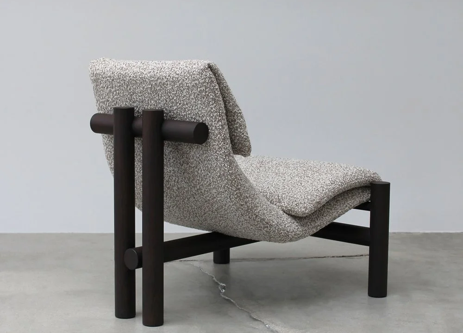 Ada Chair with solid ash frame and upholstered lounge seat