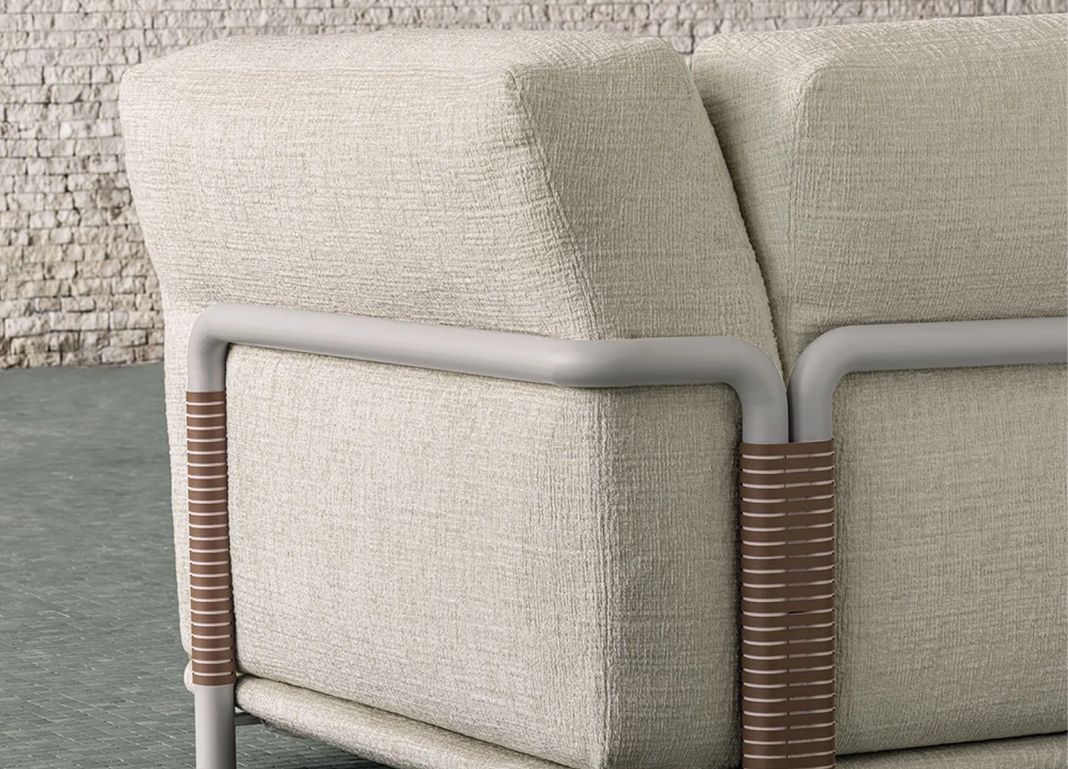 Felix Sofa by Calvi Brambilla with shaped armrests and soft backrest