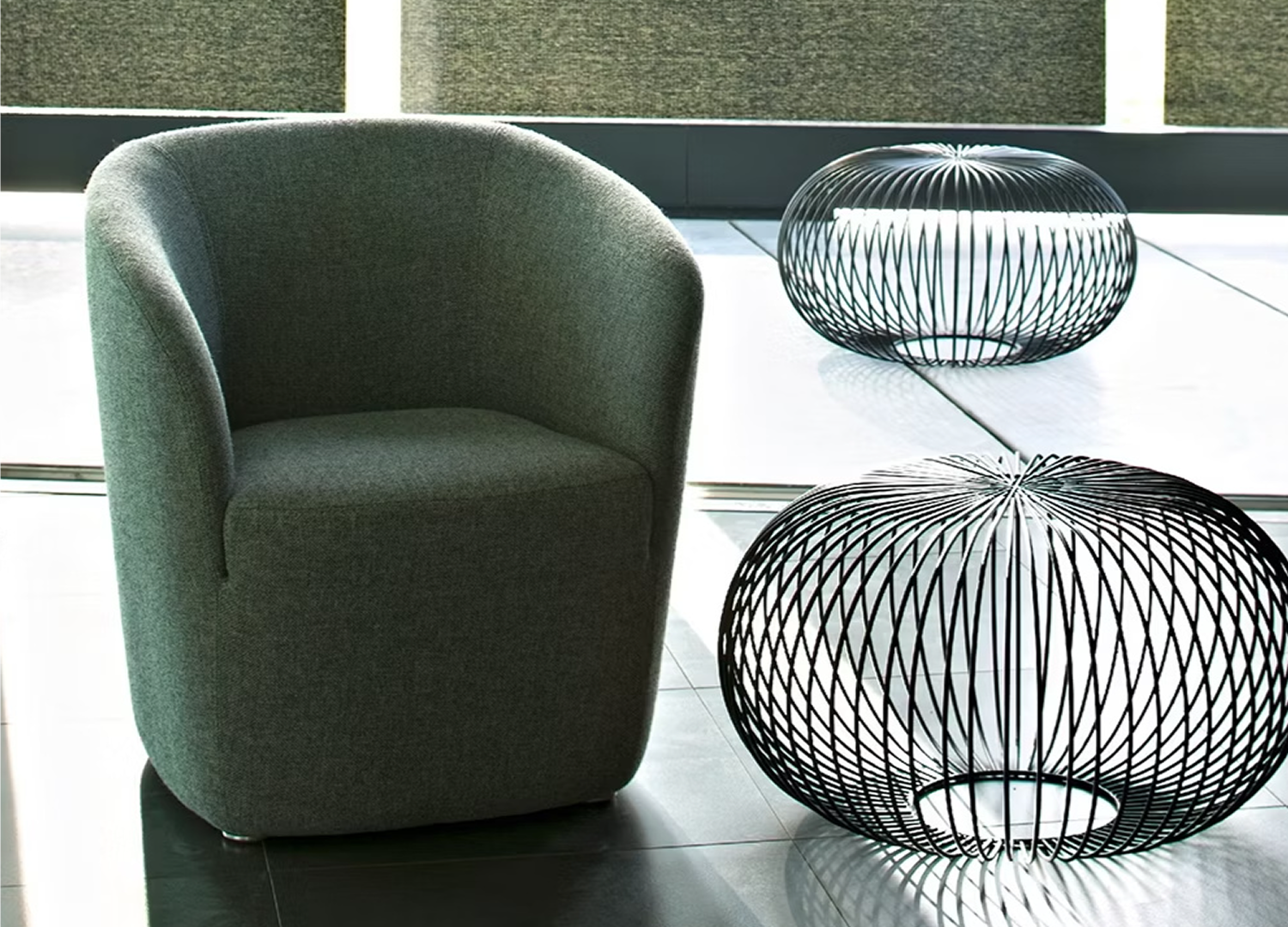 DEP upholstered lounge chair available in various fabric options