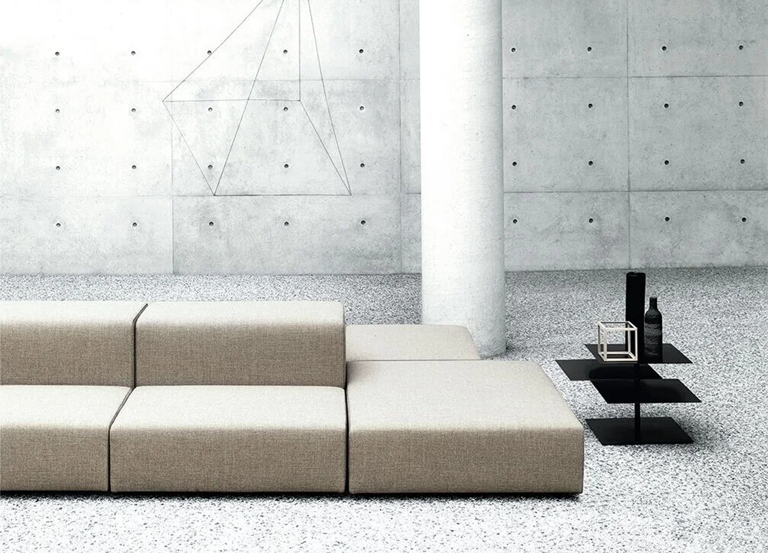 Extra Wall sofa showcasing sculptural curves for contemporary homes.