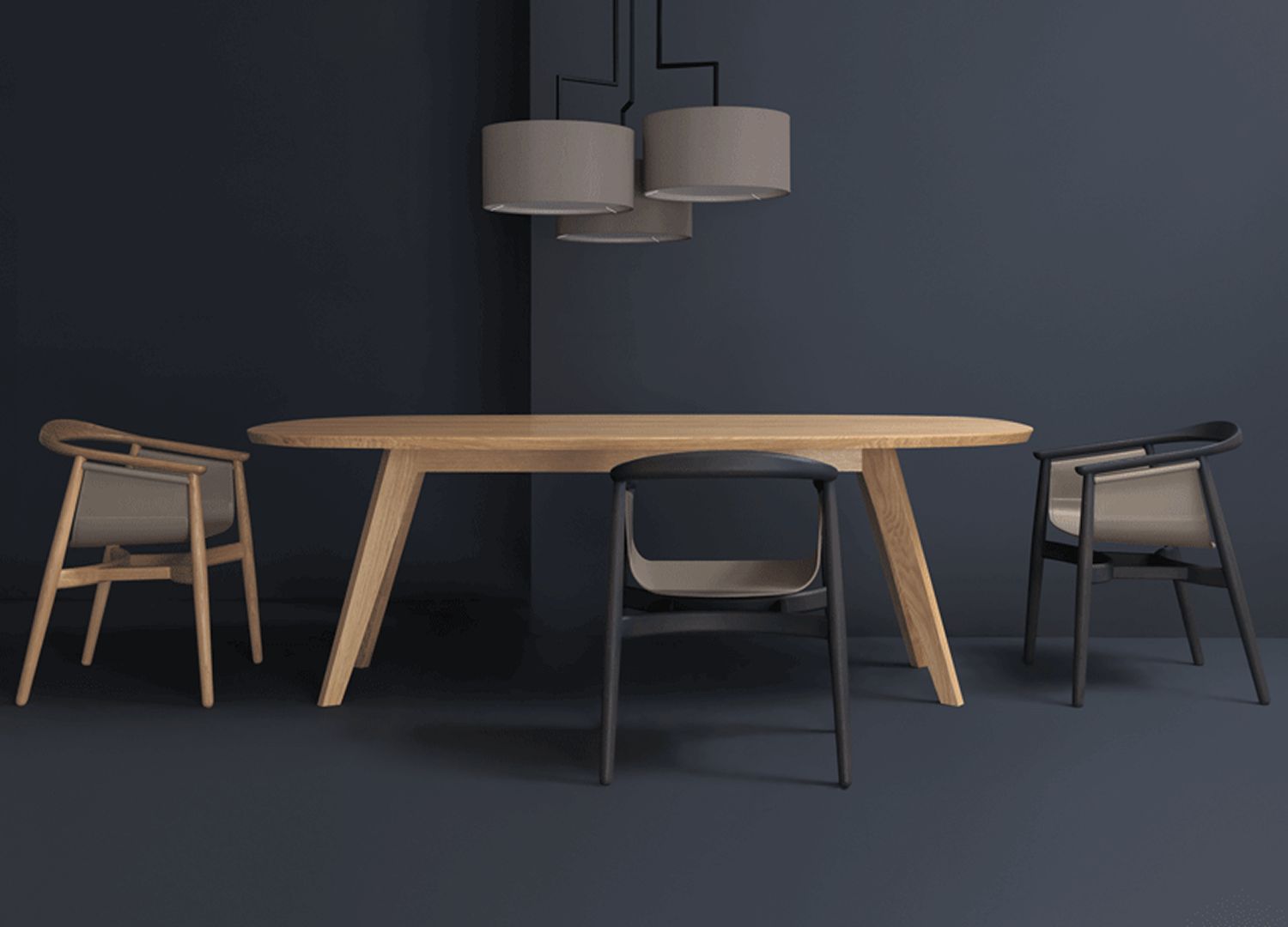 Pelle Dining Chair with contemporary Scandinavian seating design