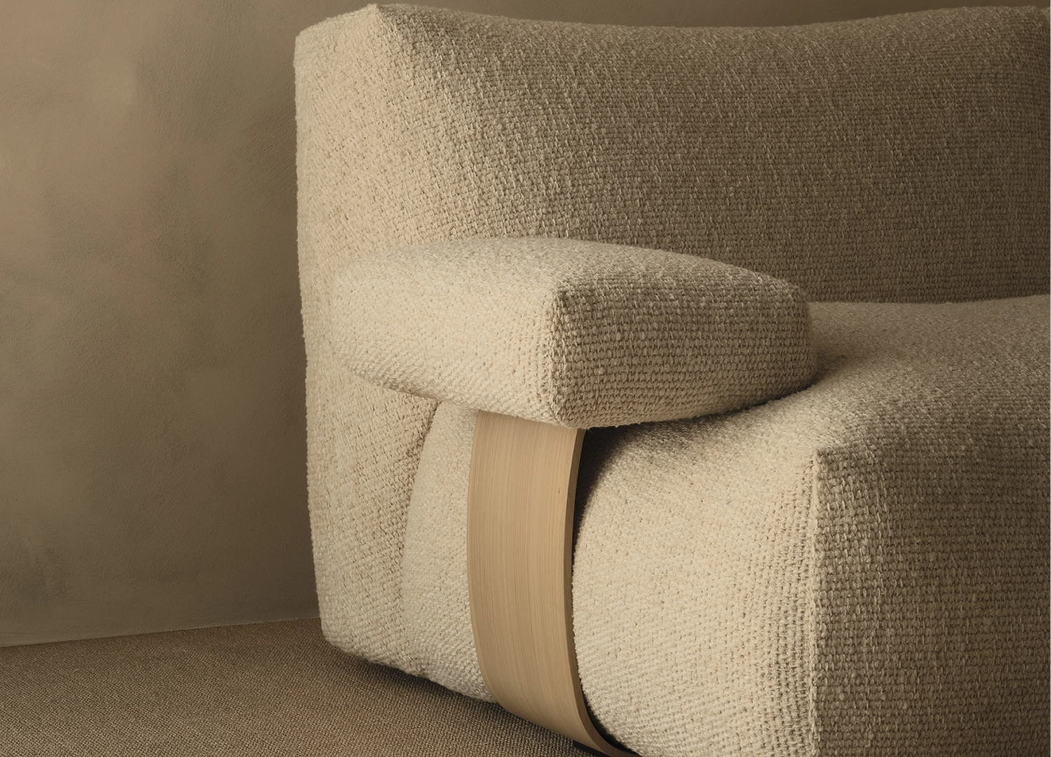 Discover the Goom sofa with plush cushions in a clean contemporary aesthetic.