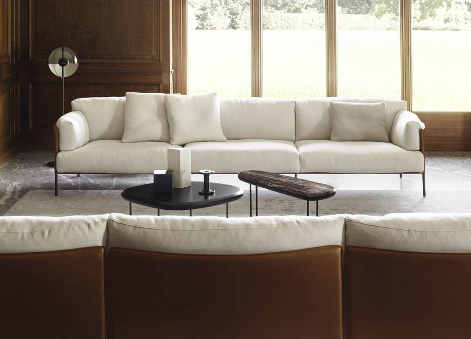 Greene Sofa with removable fabric upholstery and comfortable cushions