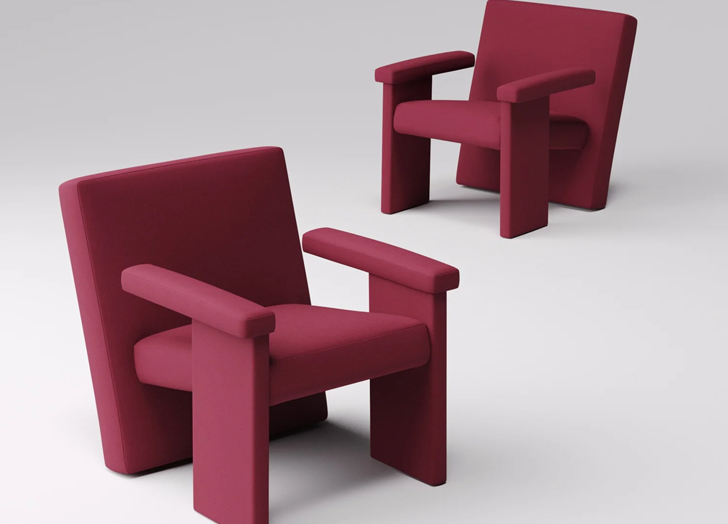AGETTI upholstered lounge chair with curved wooden structure