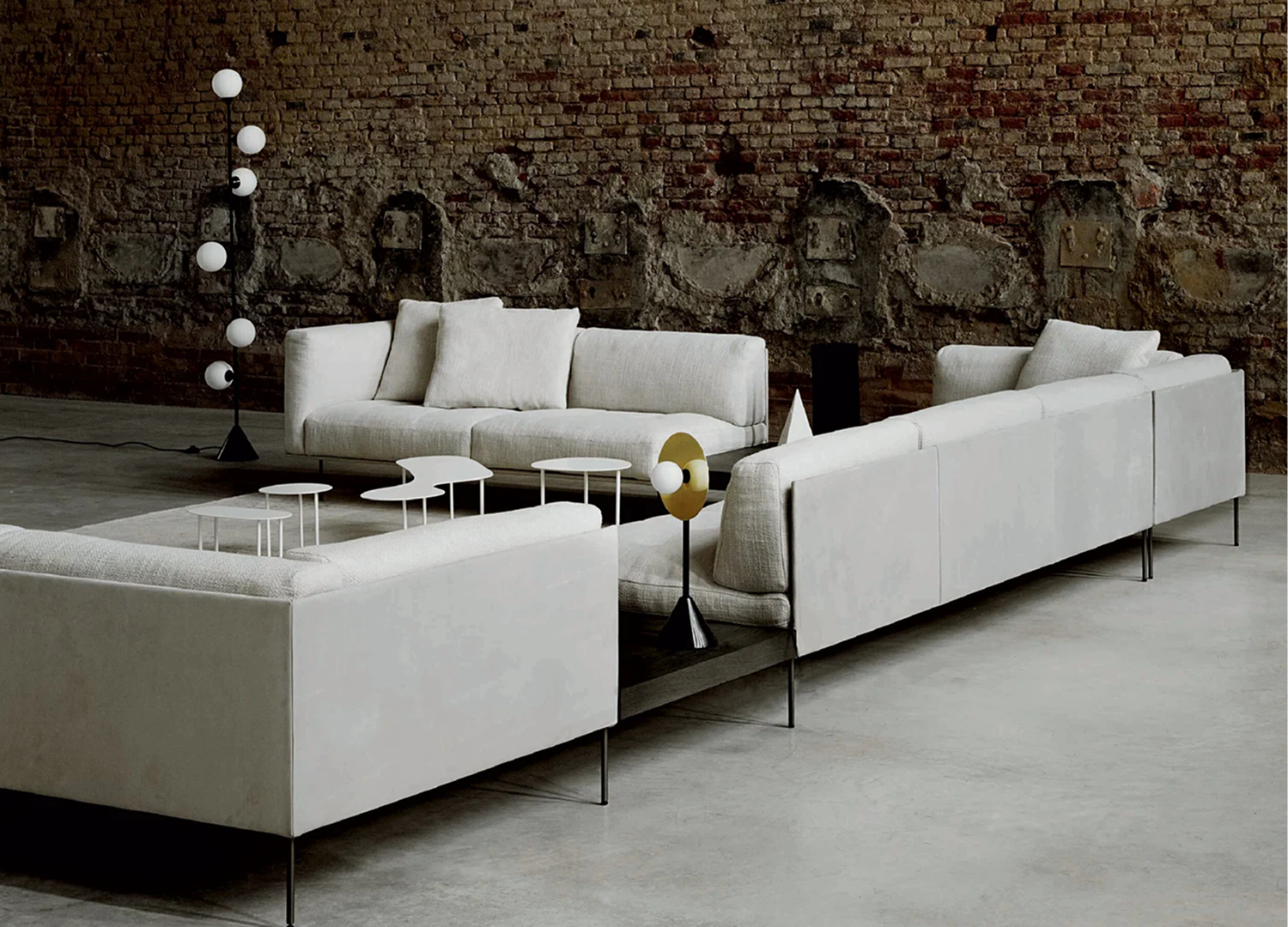 Living Divani Rod Sofa by Piero Lissoni with removable fabric upholstery