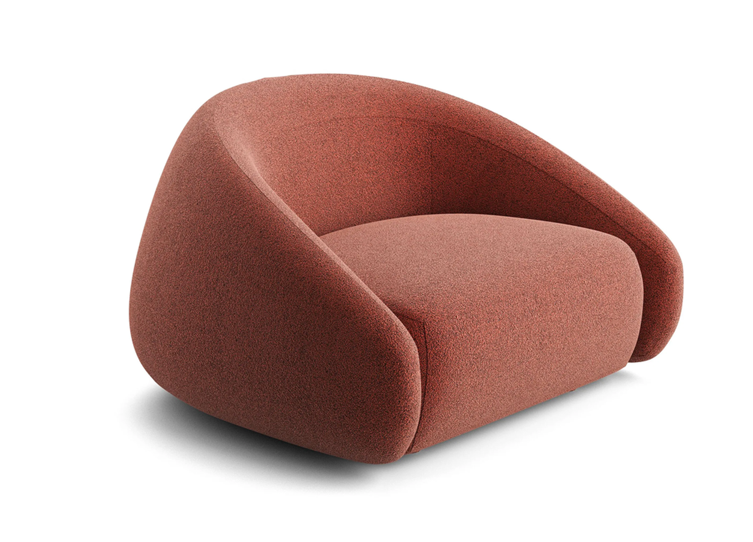 APPER lounge chair with organic curves and seamless armrest design