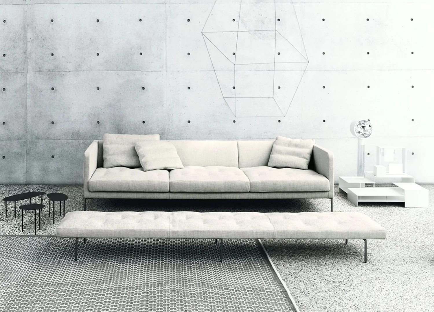 Easy Lipp Italian designer sofa with removable fabric upholstery