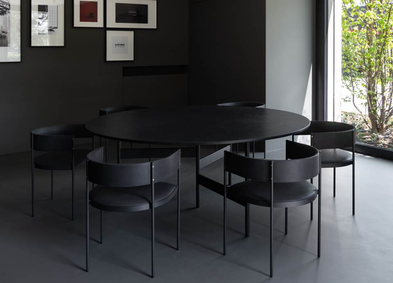 Era Chair contemporary dining seating with sculptural metal frame