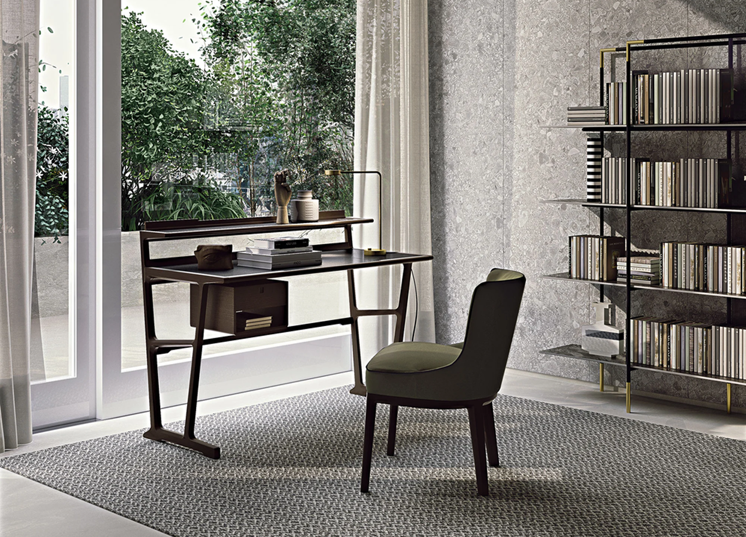 ALTHEA dining chair by Umberto Asnago with clean lined silhouette