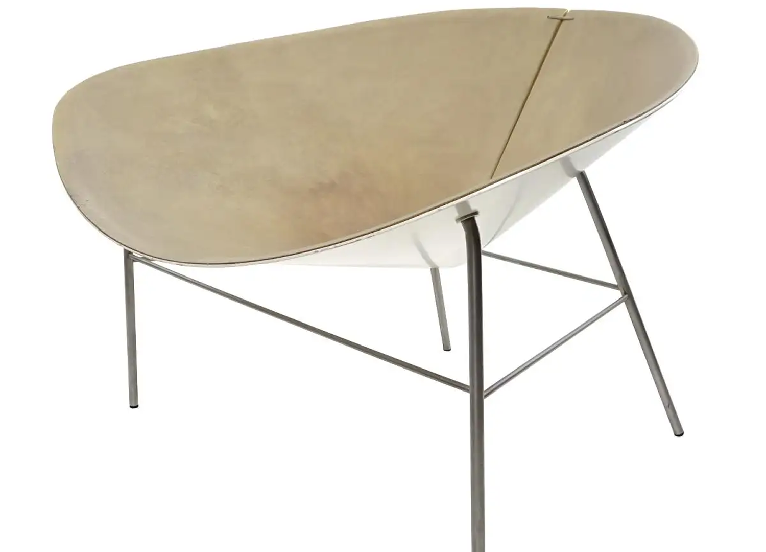 Bloom Chair with saddle leather upholstery and organic modern profile