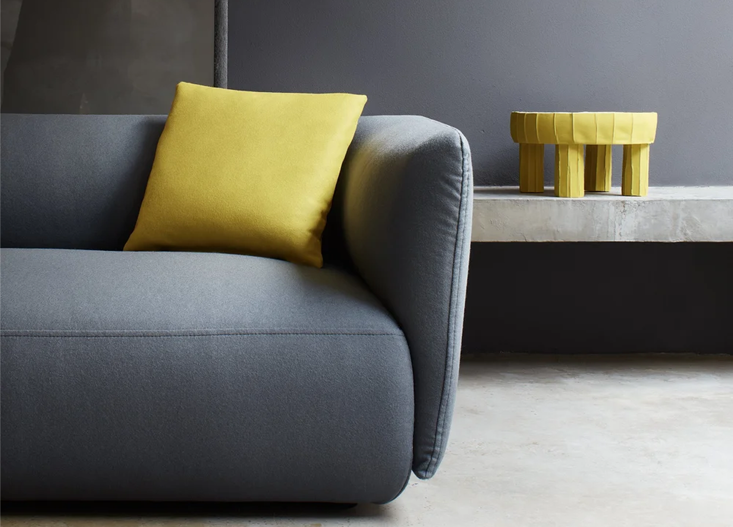 COSY contemporary sofa with integrated coffee table and cushions