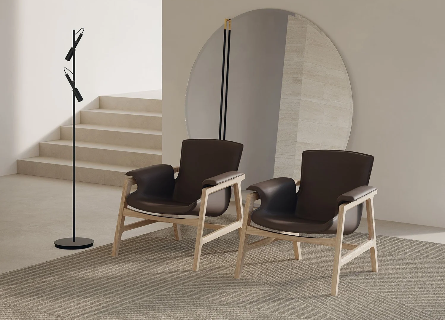 Arianna Chair with solid wood structure and refined lounge seating