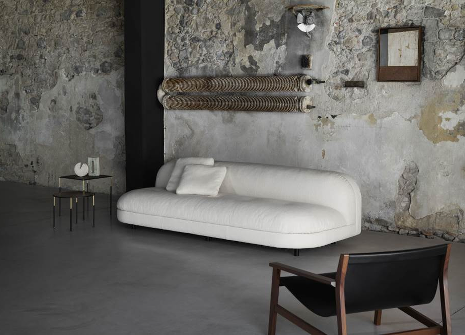 Gala Sofa by David Lopez Quincoces with sculptural curved upholstery