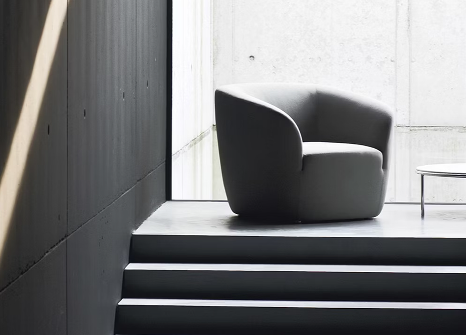 DEP contemporary lounge seating with sculptural rounded structure
