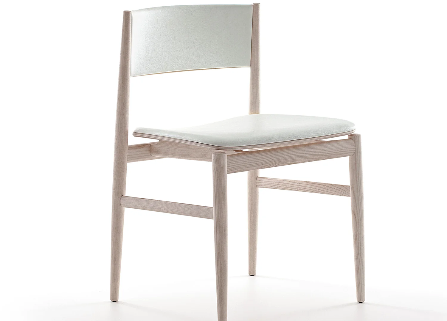 NEVE modern ash wood chair with optional leather upholstery