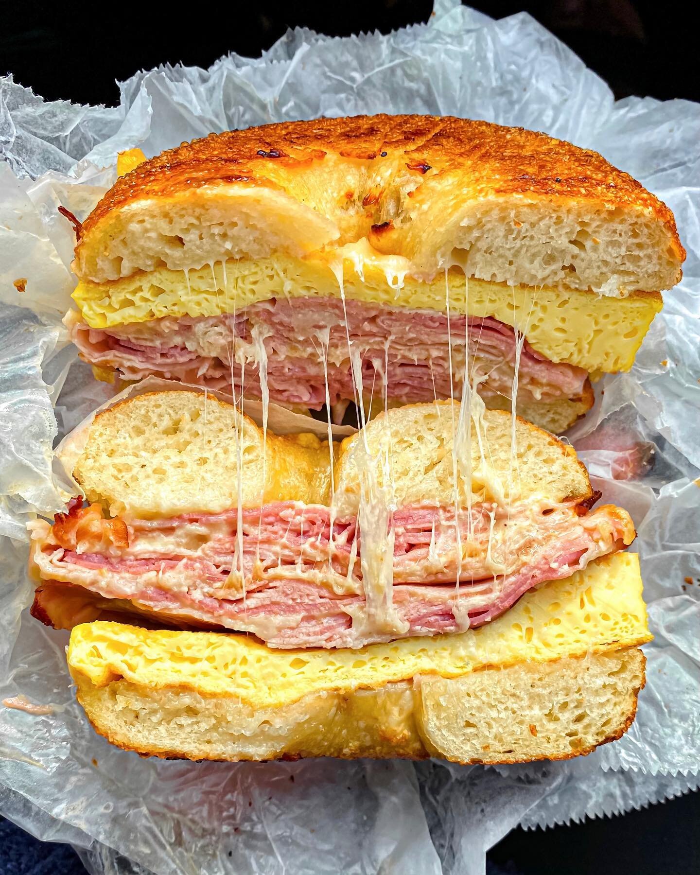 If you&rsquo;re reading this, it&rsquo;s your sign to go get a Hot Ham and Swiss sandwich from @bigdomsbagelshop. It took me over a year to try their bagels. Don&rsquo;t be like me, order one for tomorrow morning 🥯