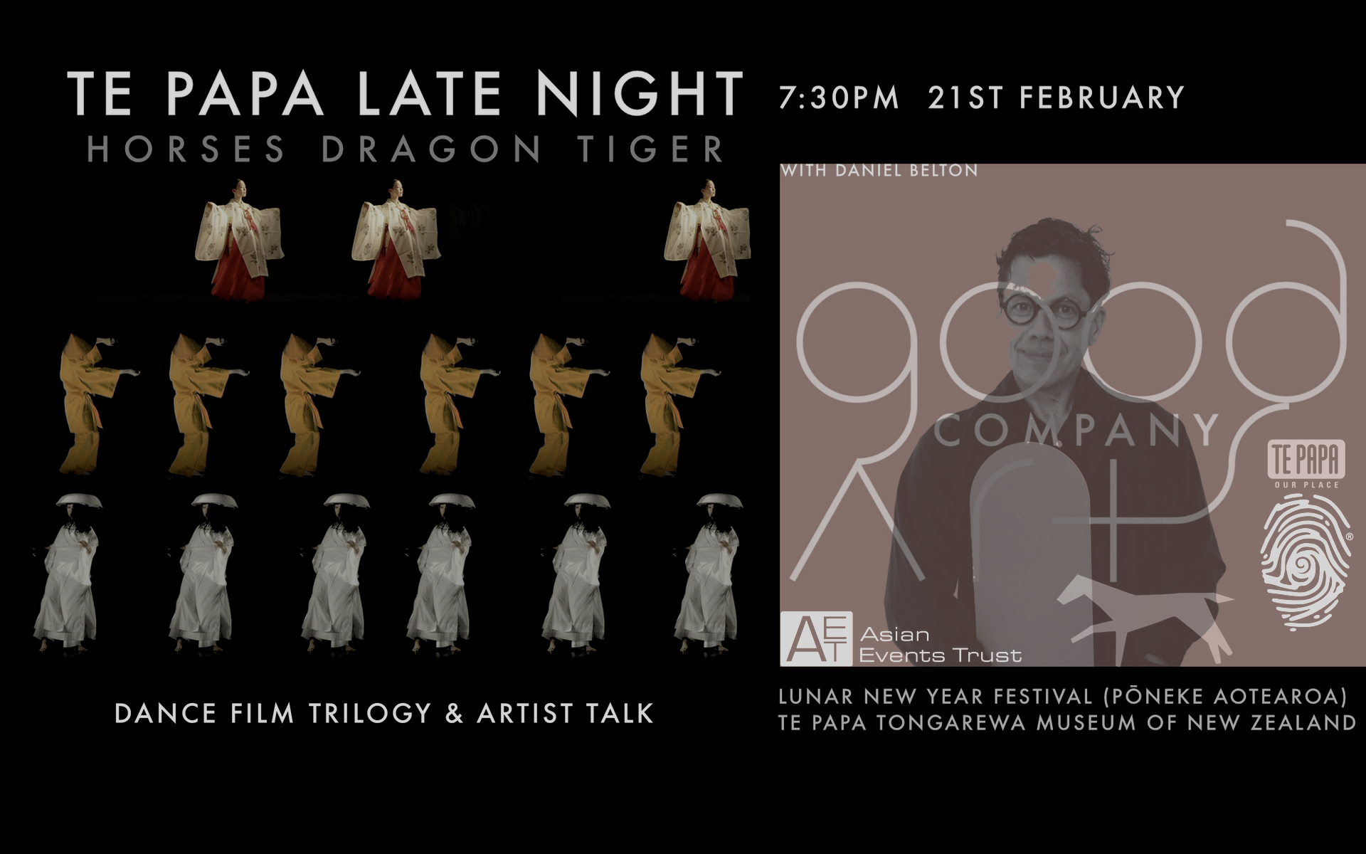 TE PAPA LATE NIGHT - HORSES, DRAGON & TIGER TRILOGY and ARTIST TALK 