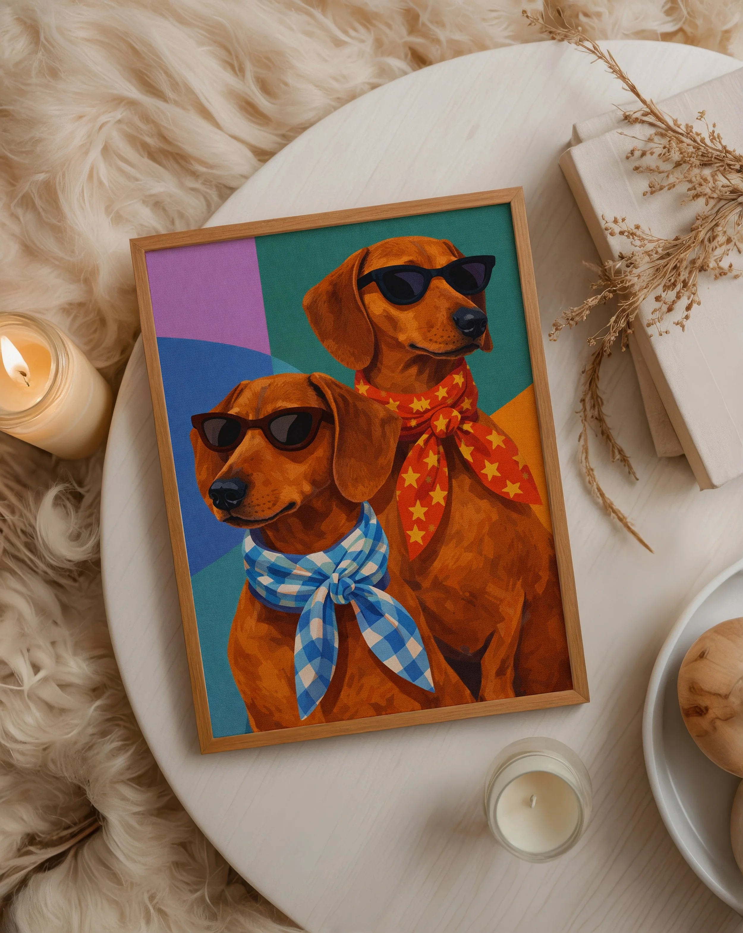 Pet Portrait Duo — 2 Pets + 2 Prints