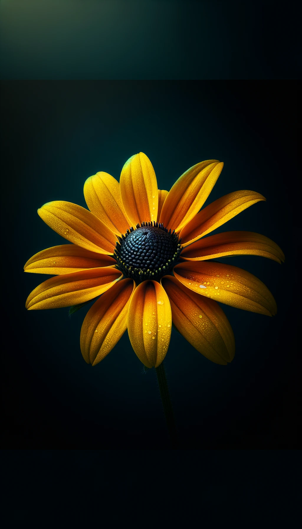 Amidst the whispering leaves, a black-eyed Susan captures the waning light, a natural emblem of enduring joy and the unspoken beauty that dances in the quiet corners of the world.