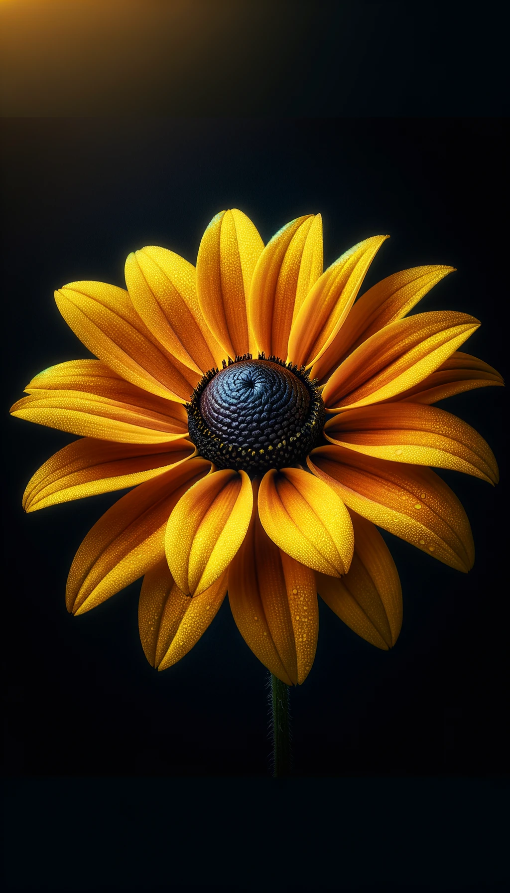 Amidst the whispering leaves, a black-eyed Susan captures the waning light, a natural emblem of enduring joy and the unspoken beauty that dances in the quiet corners of the world.